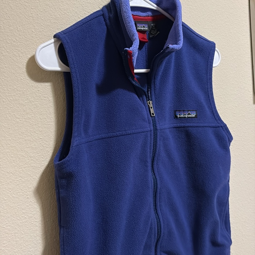 Patagonia Synchilla Kids Cozy Blue Fleece Jacket Vest Size Medium - Picture 5 of 7